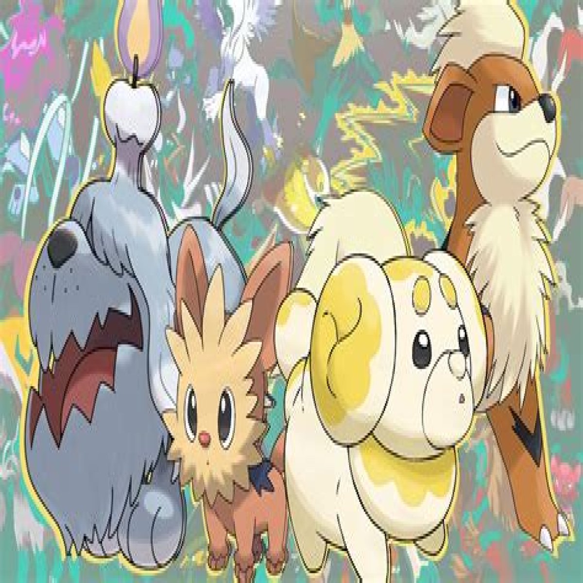 All dog Pokemon in the Pokedex, from electric to fire-types