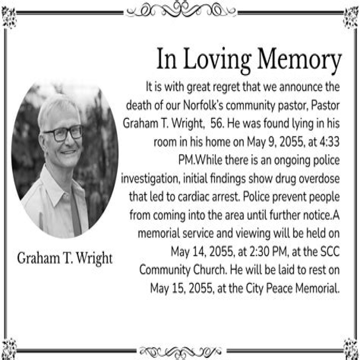 Death notice for short