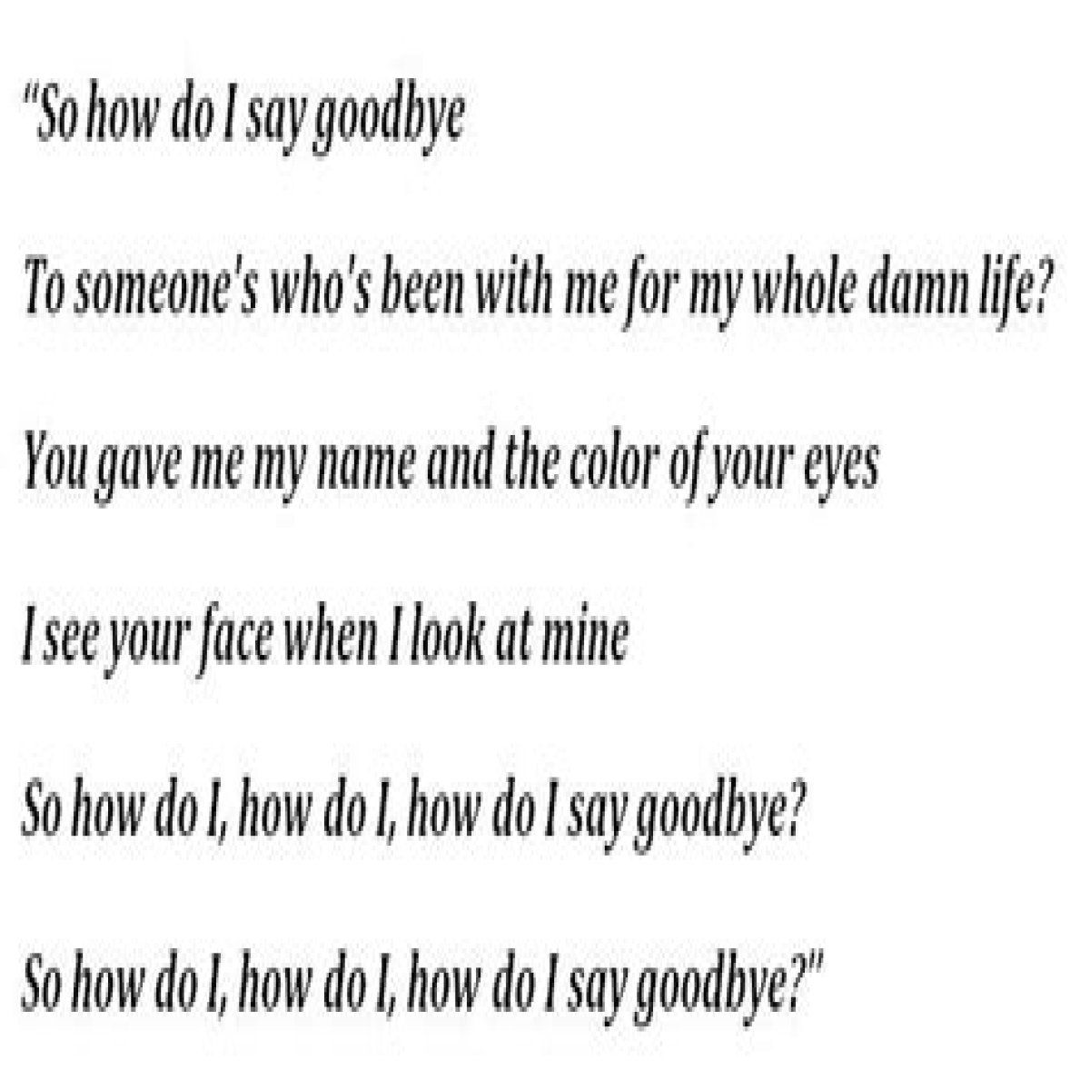 Even if we have to say goodbye lyrics