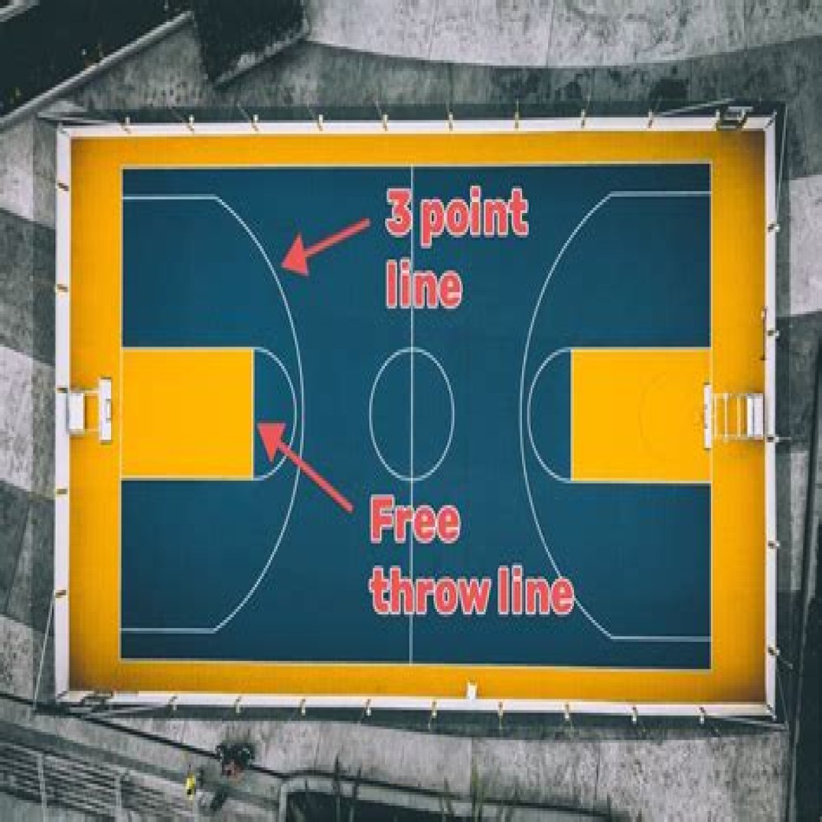 Whistle-blower on a basketball court for short